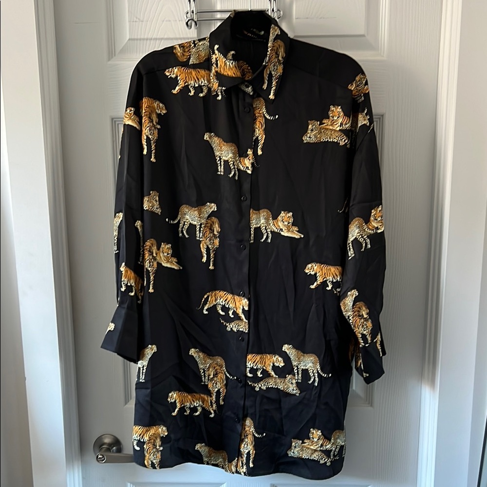 Black Animal Print Shirt/Dresses